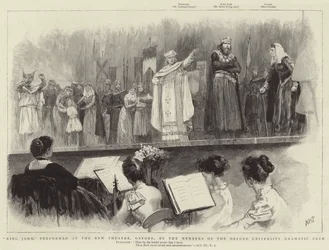 König Johann, aufgeführt im New Theatre, Oxford, von den Mitgliedern des Oxford University Dramatic Club